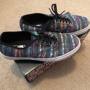 Multi weave black vans